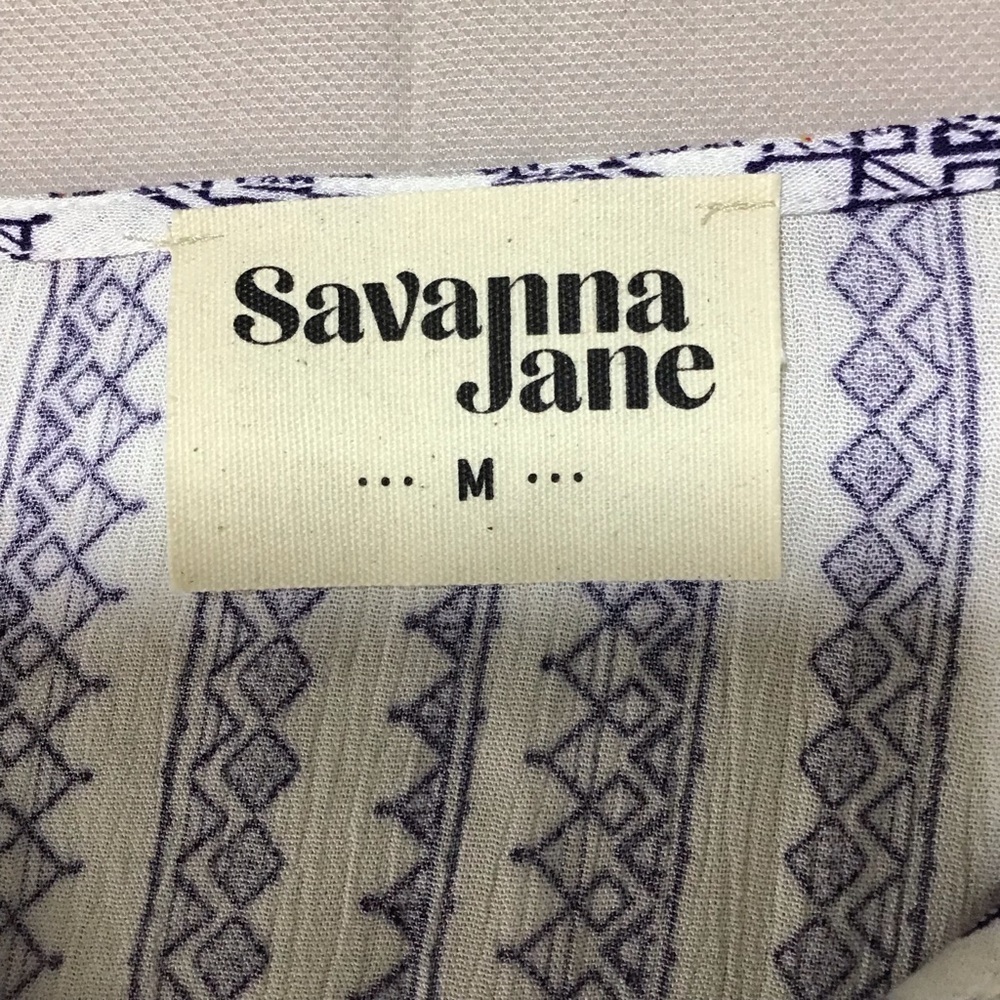 Savanna Jane Striped Embroidered Blouse - Blue and White - Picture 4 of 7